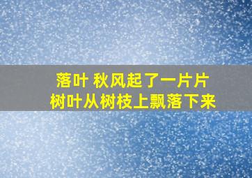 落叶 秋风起了一片片树叶从树枝上飘落下来